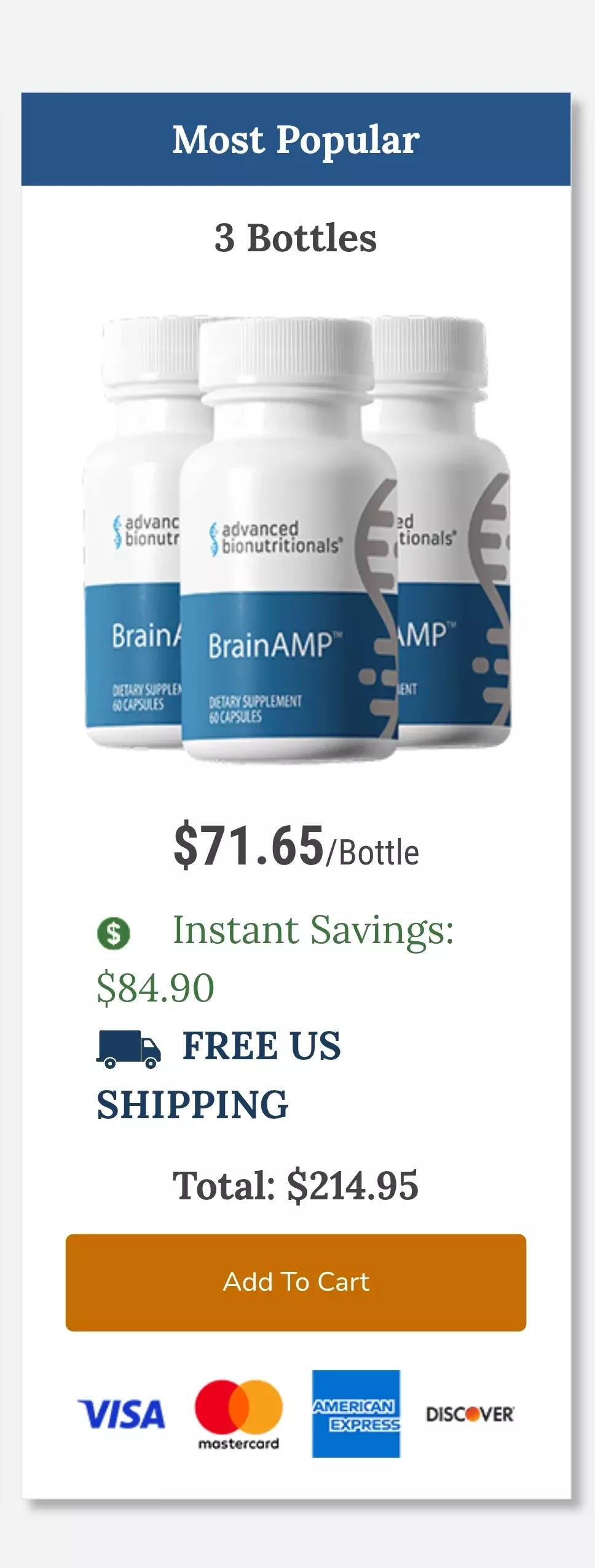 BrainAMP™ 3 bottles pricing
